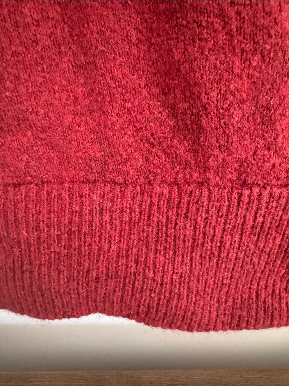 Madewell Faux Wrap Pullover Sweater in Heather Scarlett - Picture 6 of 7